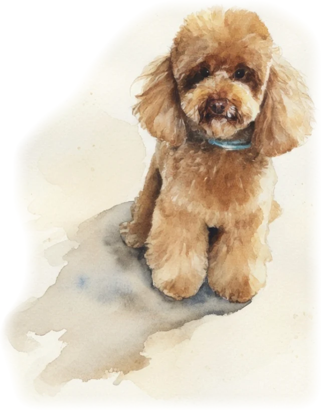 Acuarela del perrito de Lorena y Manuel